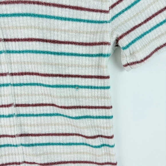 A&F Abercrombie & Fitch Women’s Ribbed Short Sleeve Shirt Top XS Y2K Stripe - Picture 4 of 4
